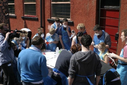 John O'Shea / Pigs Bladder Football workshops at Florence Mine