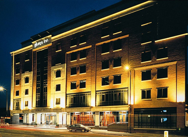 Jurys Inn Manchester by night - wish you were here