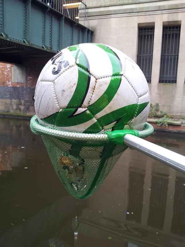Sondico Football found in the Rochdale Canal. Sondico Football found in the Rochdale Canal.